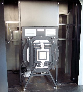 Photo of glass firing oven goes here.