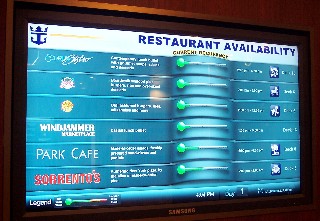 Photo of restaurant availability sign goes here.