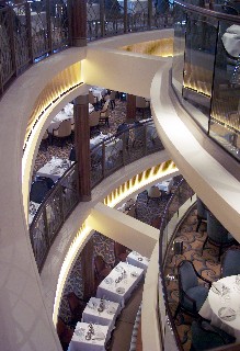 Photo of levels of the main dining room is shown here.