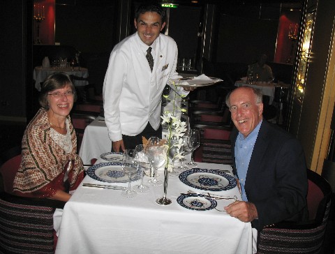 Photo of Don and Carol at the alternative restaurant goes here.
