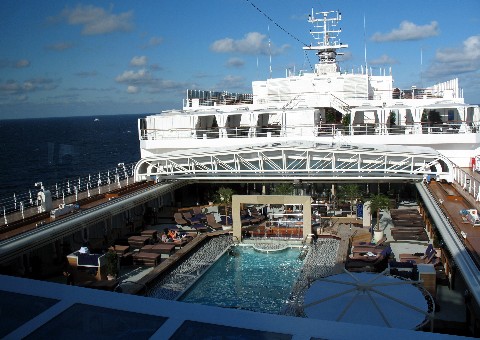 Photo of cabanas and pool goes here.