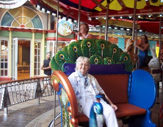 Photo of Peacock throned bench on Carousel goes here.