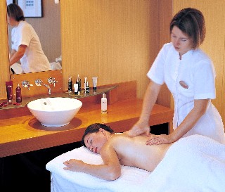 Photo of spa massage goes here.