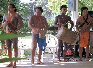 Photo of Indian group performing at the Gatun Yacht Club.