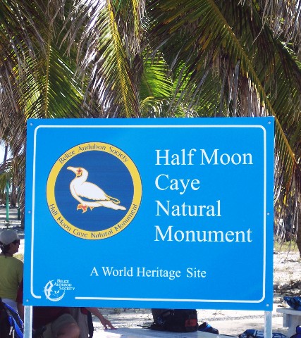 Photo of the Half Moon Caye sign goes here.
