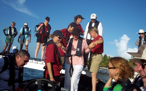 Photo of guests boarding the Zodiac goes here.