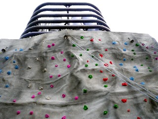 Photo of rock climbing wall on Norwegian Getaway goes here.*
