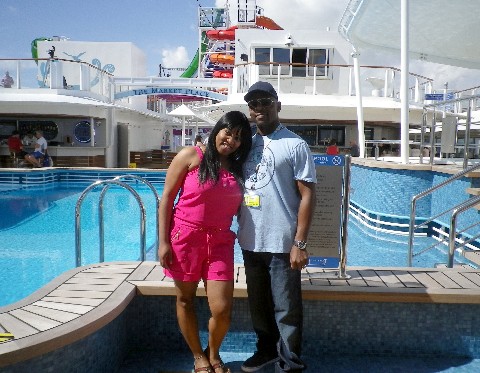 Photo of Shaiy Howard and her husband onboard Norwegian Getaway.*