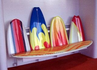 Photo of surf board seating goes here.