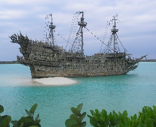 Photo of the Flying Dutchman at Castaway Cay goes here. 