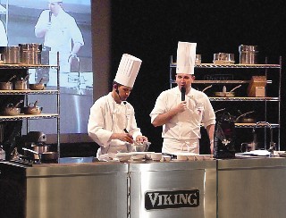 Photo of Viking Range cooking demonstration goes here.