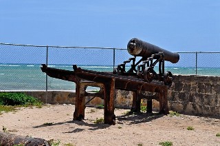 Photo of cannon in primary schoolyard goes here.