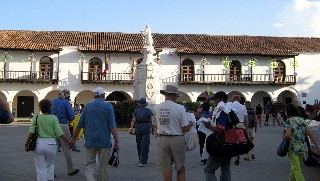 Photo of Customs Square and Christopher Columbus statue goes here.