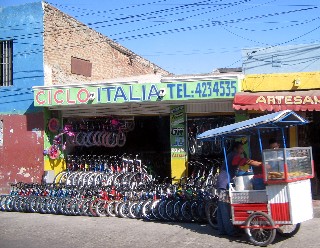 Photo of bicycles and shop goes here.