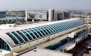 Photo of a cruise terminal at Port Canaveral goes here.
