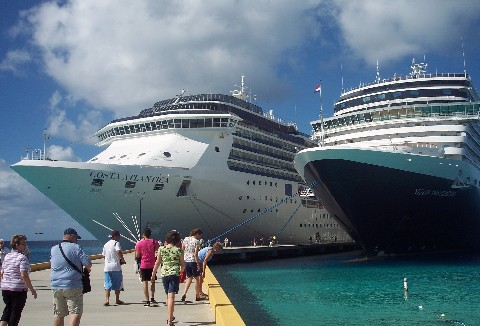 Photo of Costa Atlantica and Nieuw Amsterdam at Grand Turk Cruise Center goes here.