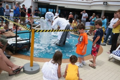 Photo of ice carving demonstration goes here.