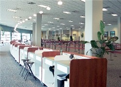 Photo of cruise terminal interior goes here.