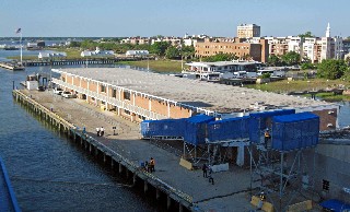 Photo of terminal and steep ramp goes here.