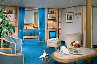 Photo of Owner's Suite on Seabourn goes here.